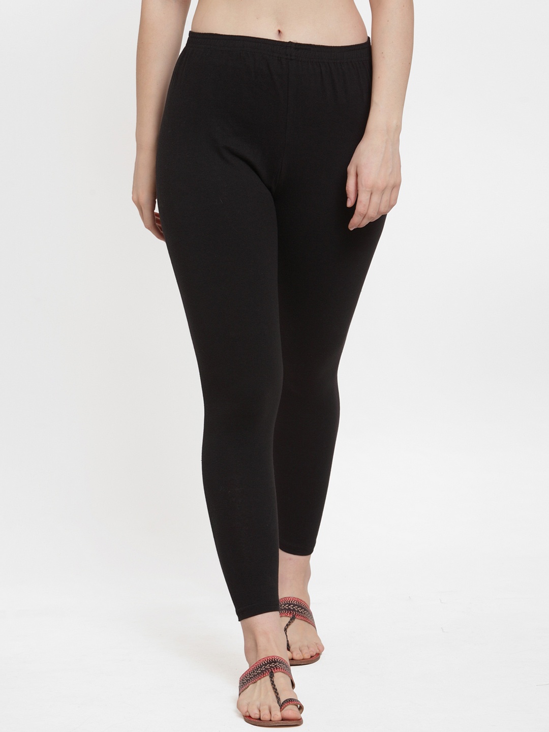 GRACIT Women Black Solid Ankle-Length Leggings