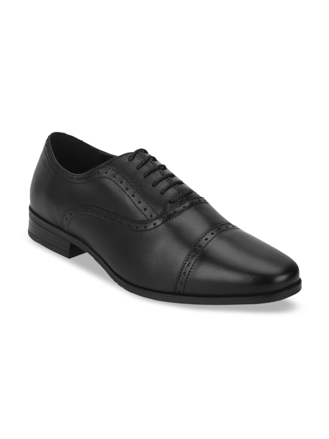 

Red Tape Men Black Solid Leather Formal Oxfords
