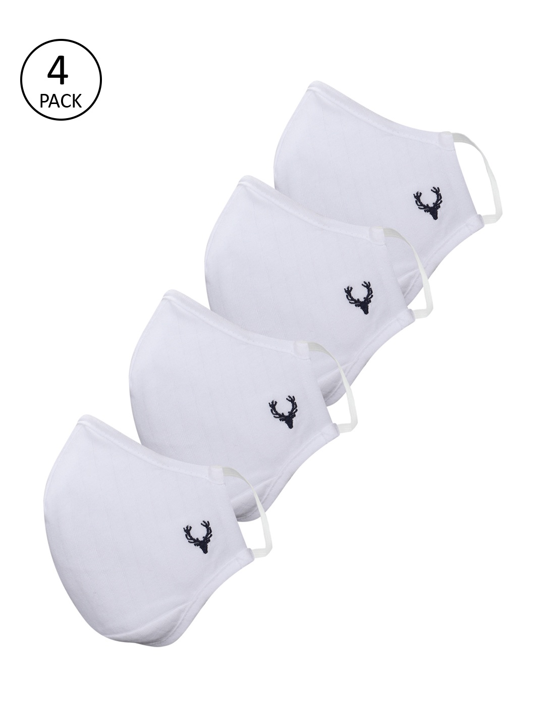

Allen Solly Men Pack of 4 3 Ply Outdoor Protective Face Fabric Masks, White