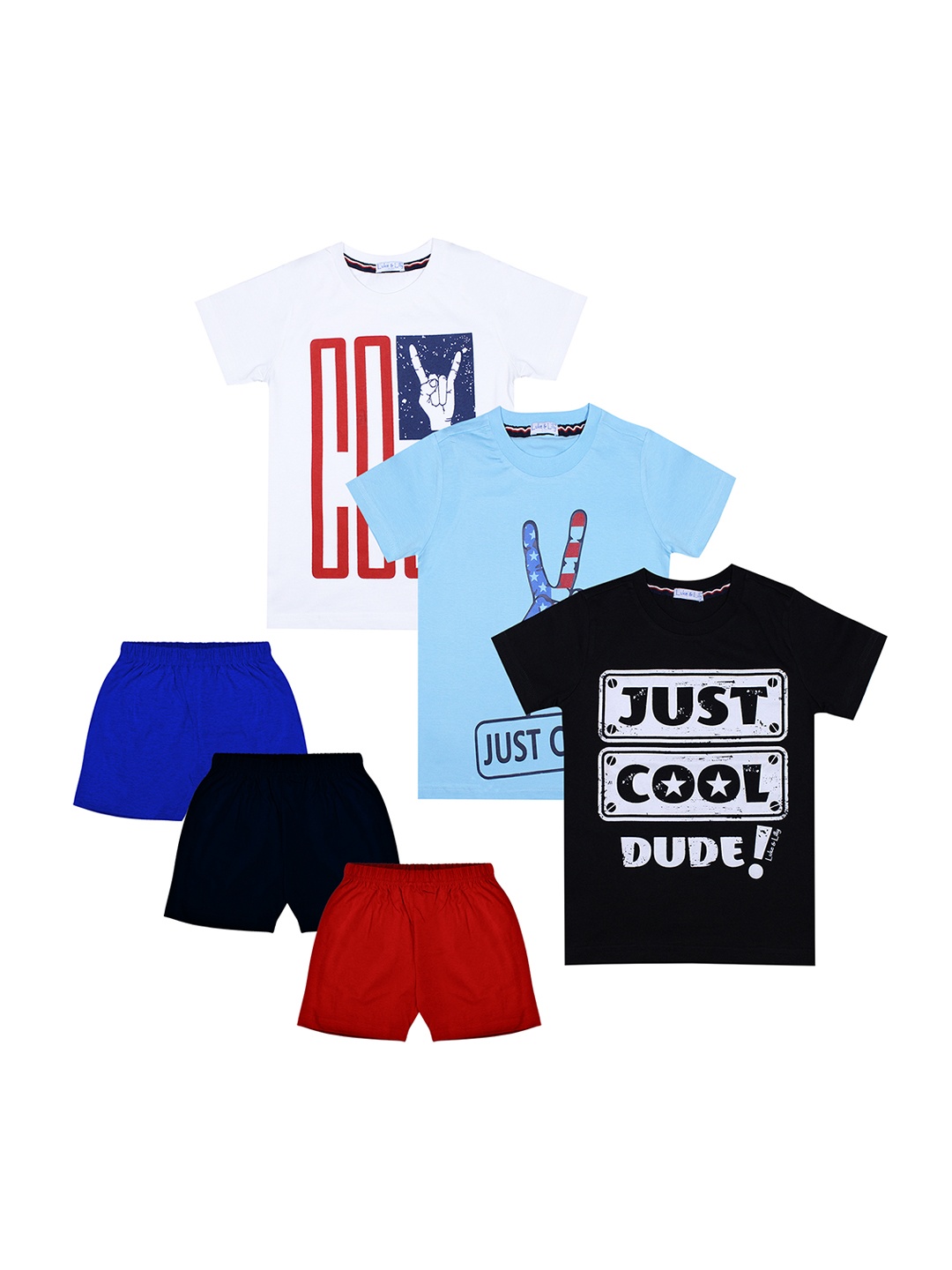 

Luke & Lilly Boys Multicoloured Set of 3 Printed T-shirt & Shorts, Multi