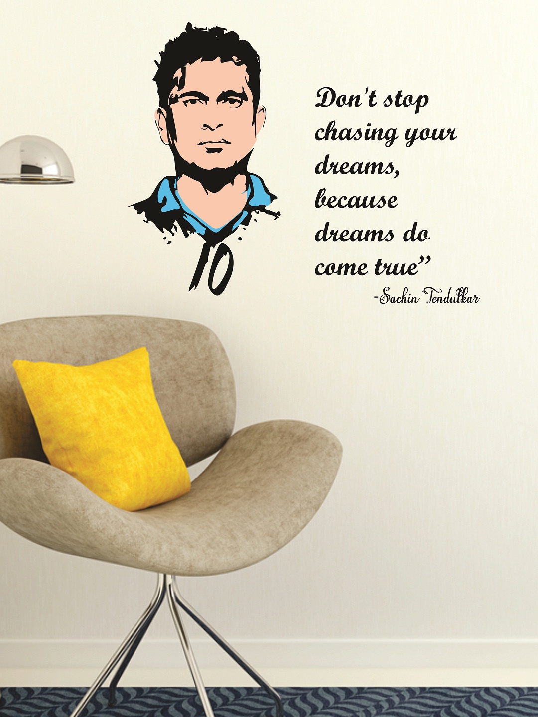 

WALLSTICK Beige & Black Sachin Tendulkar Quotes Large Vinyl Sticker