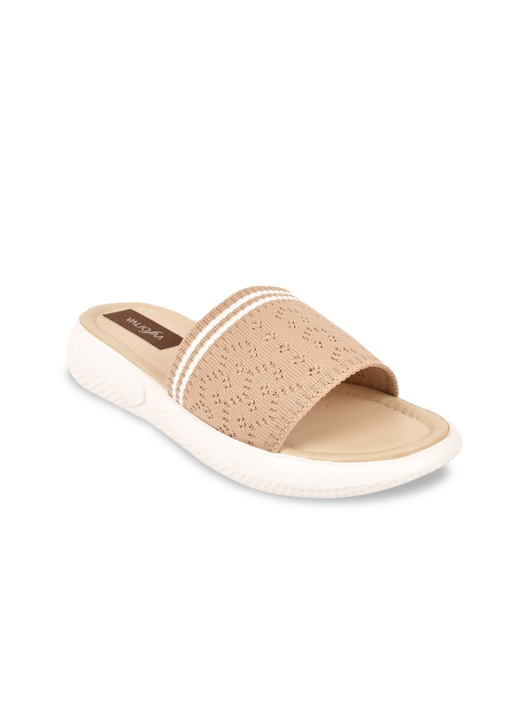 

VALIOSAA Women Beige Woven Design Comfort Heels