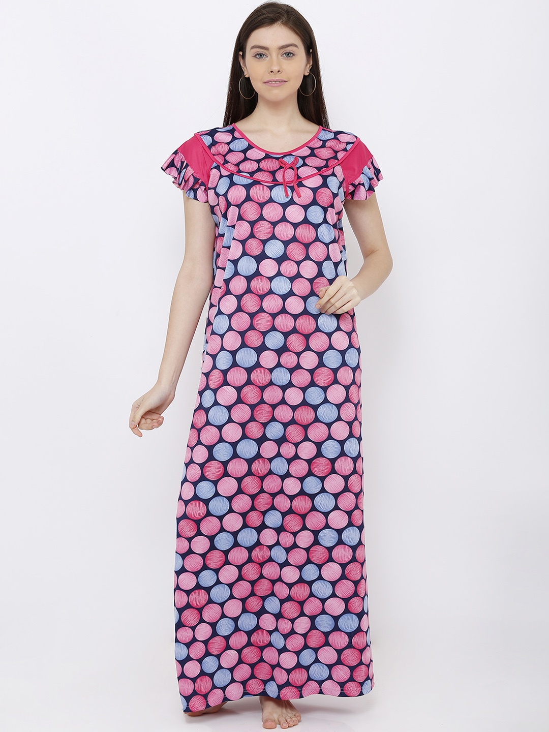 

Pretty Awesome Pink & Blue Printed Nightdress