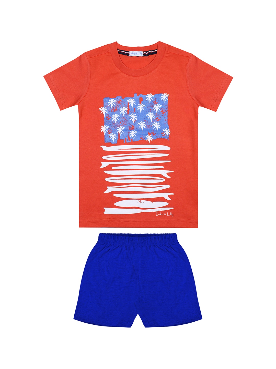 

Luke & Lilly Boys Orange & Blue Printed co-ords