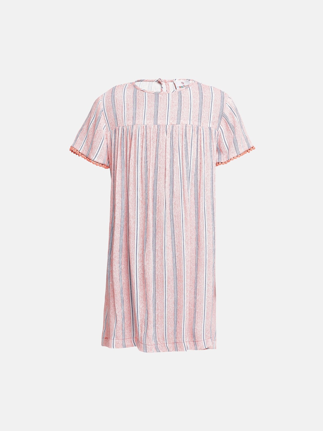 

Oxolloxo Girls's Pink & Blue Striped Tunic
