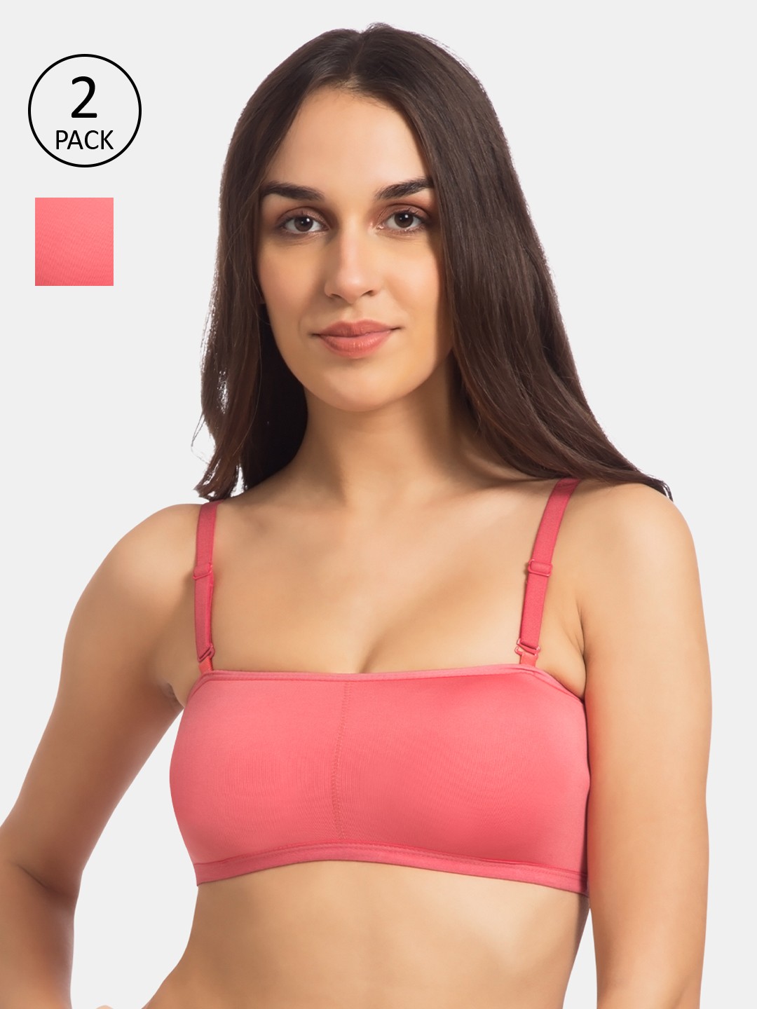 

Souminie Pack Of 2 Pink Solid Non-Wired Lightly Padded Everyday Bras S-779-2PC