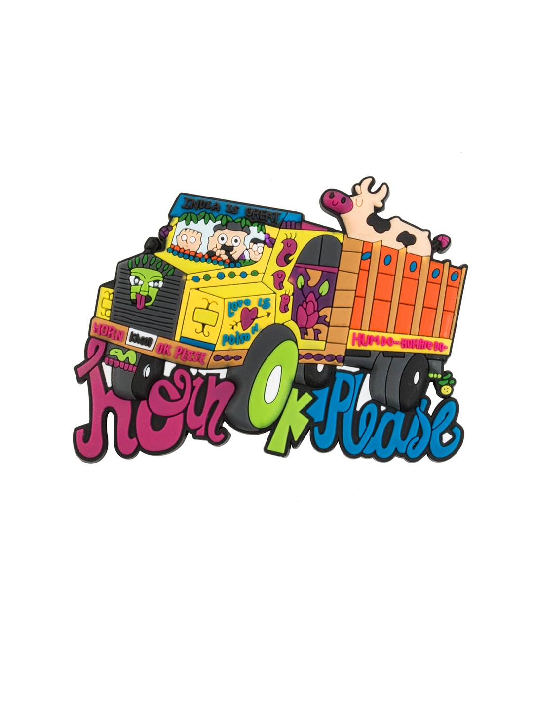 

Chumbak Yellow & Pink Horn Ok Truck Magnet