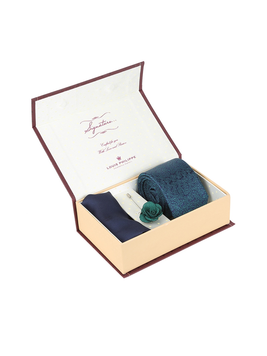 

Louis Philippe Men Teal Green & Navy Blue Accessory Gift Set