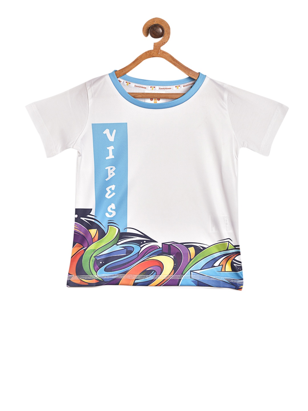 

toothless Boys White Printed Round Neck T-shirt