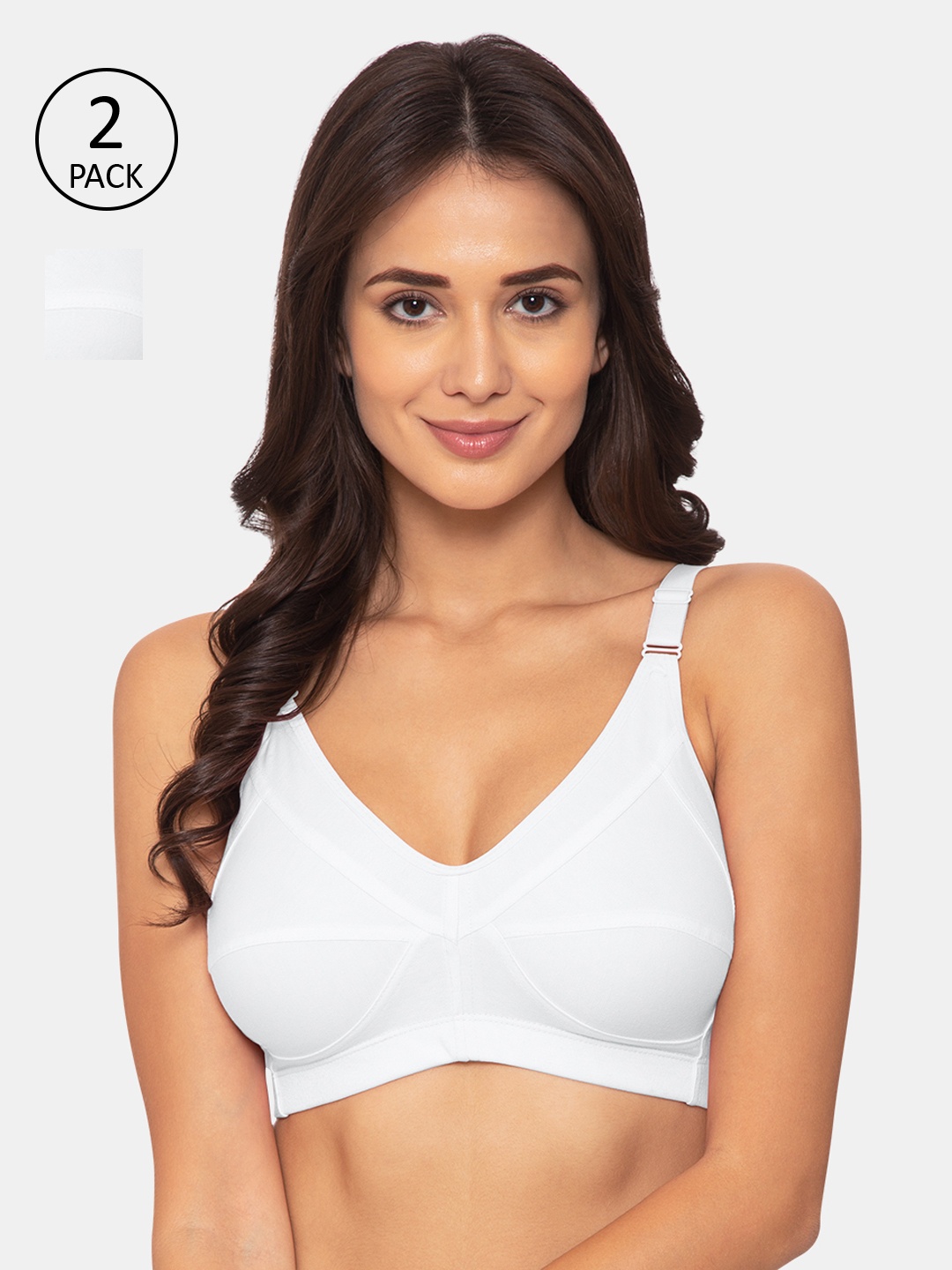 

Souminie White Solid Non-Wired Non Padded Minimizer Bra S-132-2PC-WH-30D