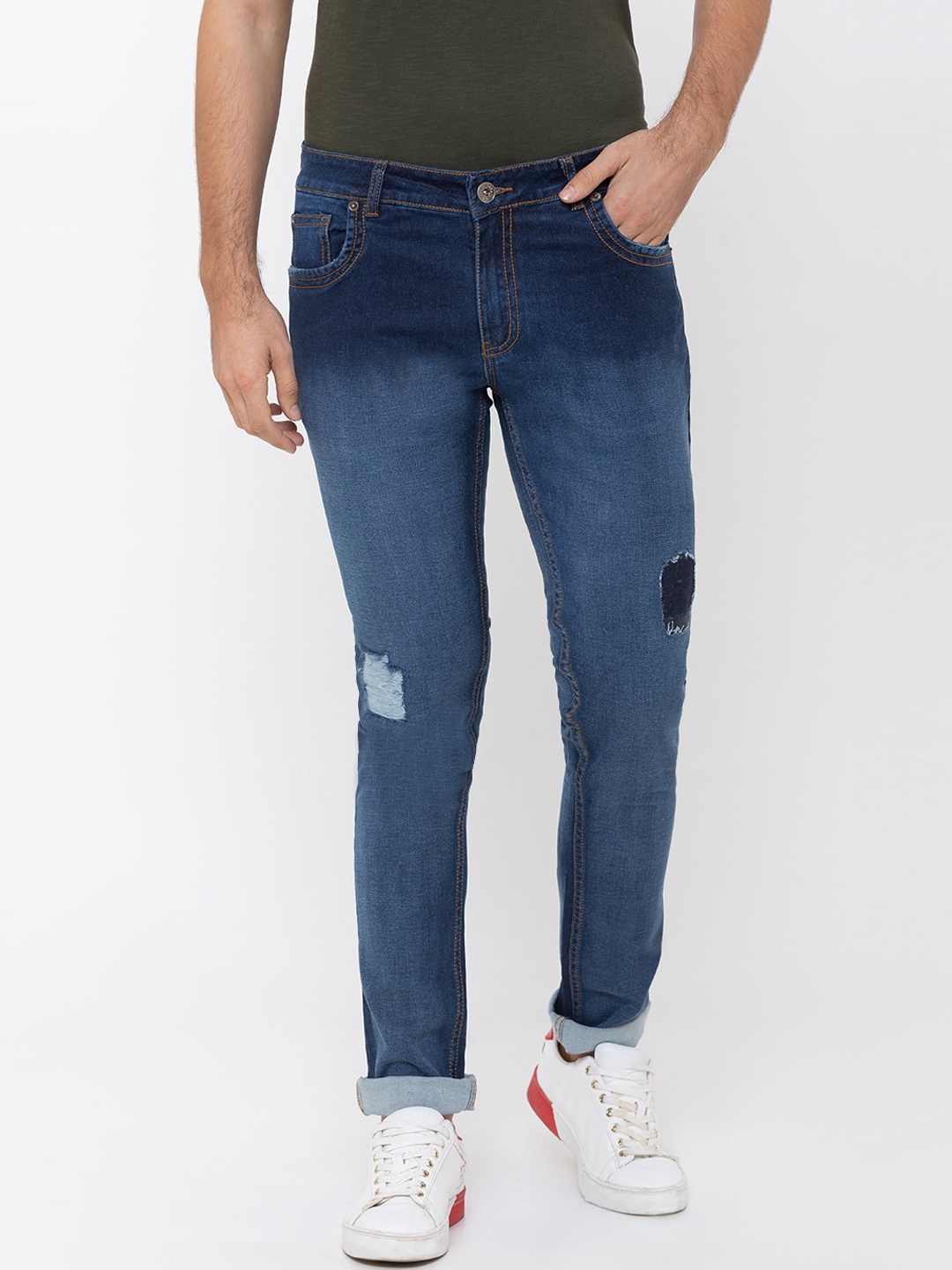 

Globus Men Blue Slim Fit Mid-Rise Mildly Distressed Jeans
