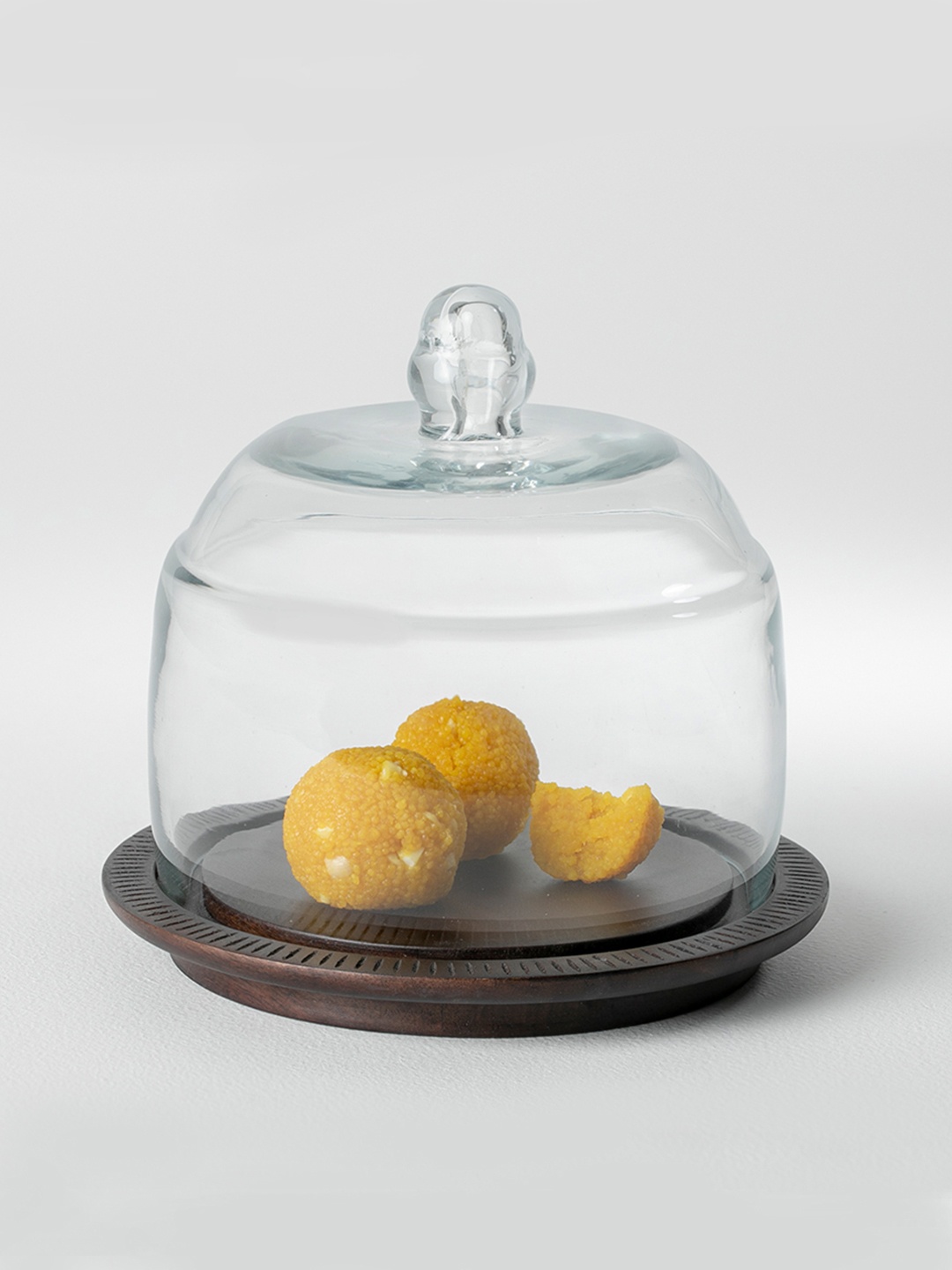 ellementry Transparent Glass Cake Stand Set