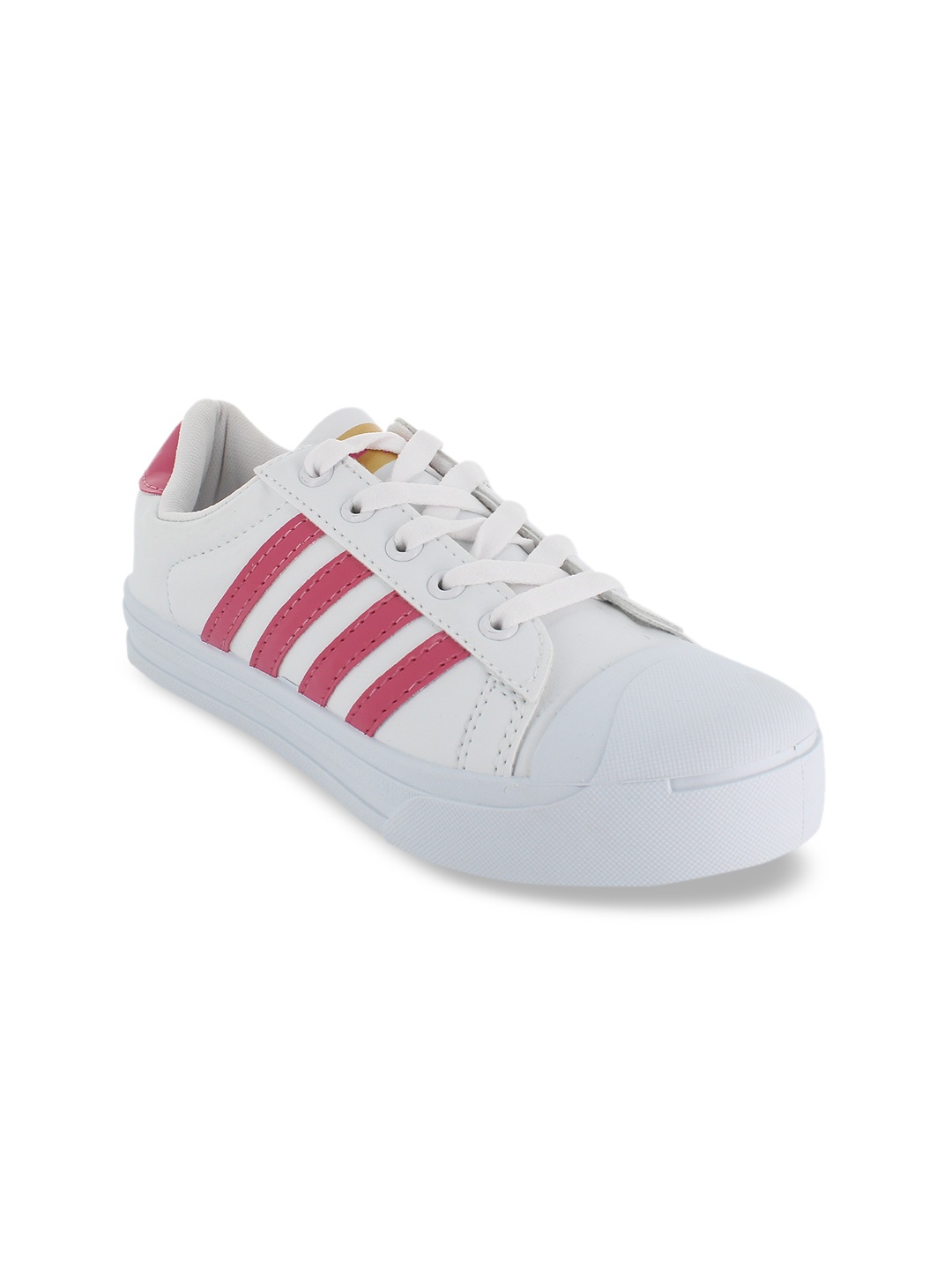 

Sparx Women White & Pink Striped Sneakers