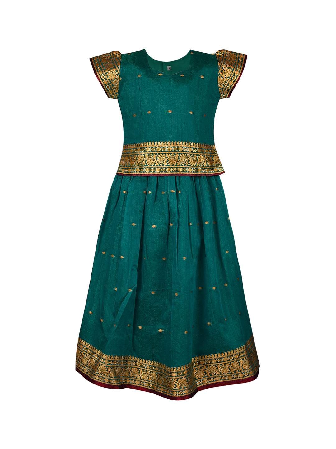 

Wish Karo Green Ready to Wear Pattu Pavadai
