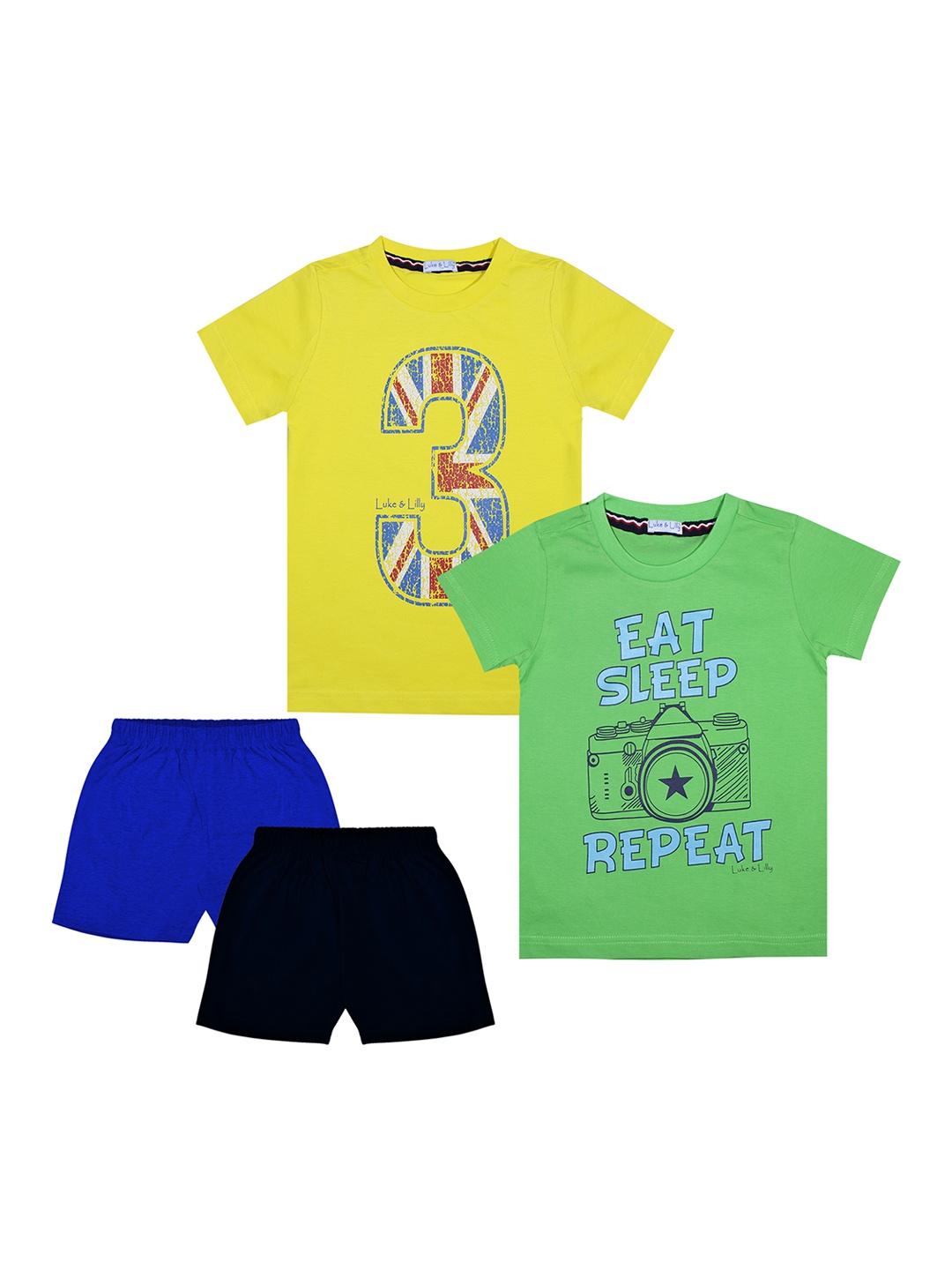 

Luke & Lilly Boys Pack of 2 Printed T-shirts & Shorts, Blue