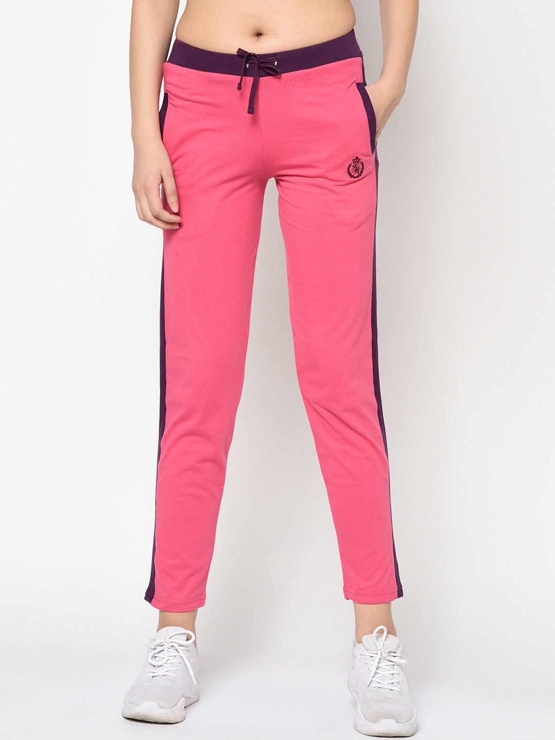 

FEMEA Women Pink Solid Slim-Fit Track Pants