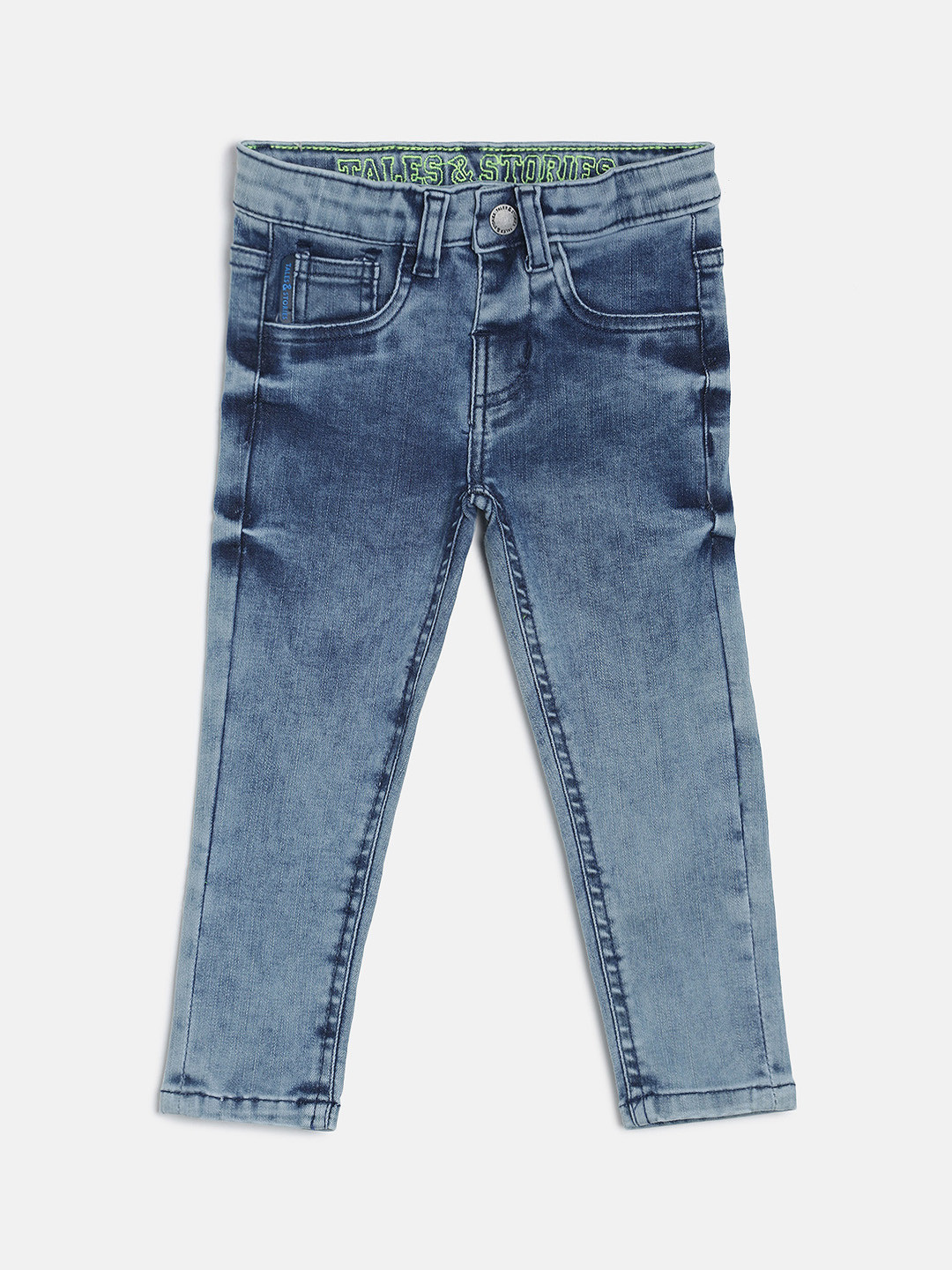 

TALES & STORIES Boys Blue Slim Fit Mid-Rise Clean Look Jeans