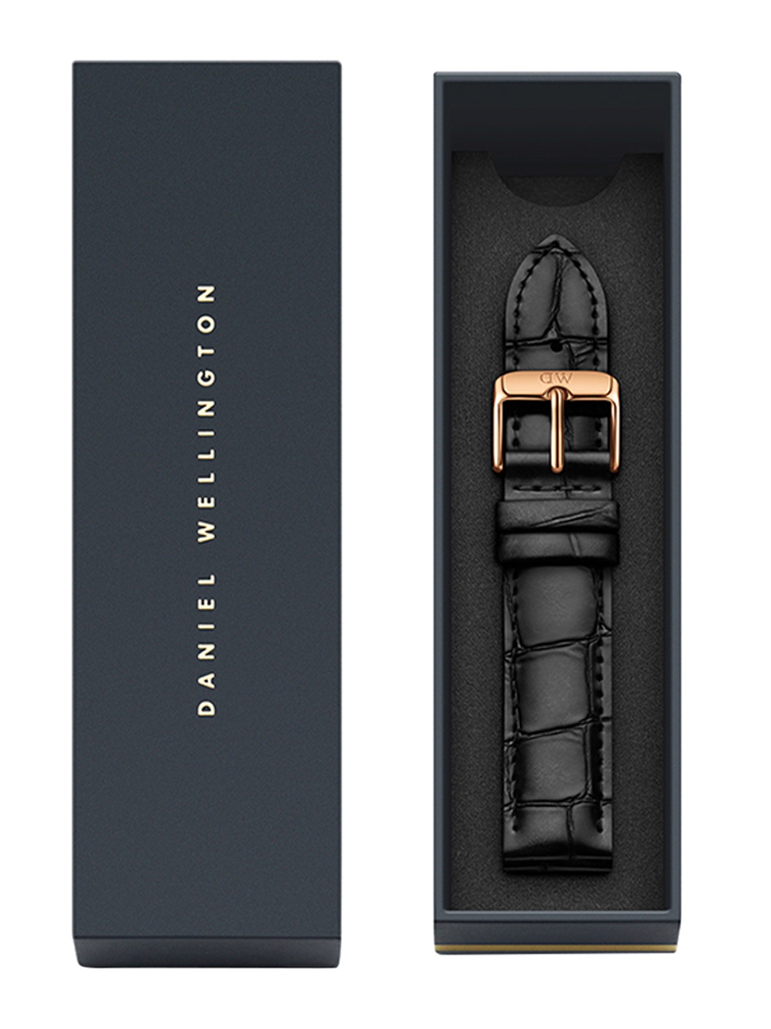 

Daniel Wellington Unisex Black Textured Leather Classic Reading Watch Strap