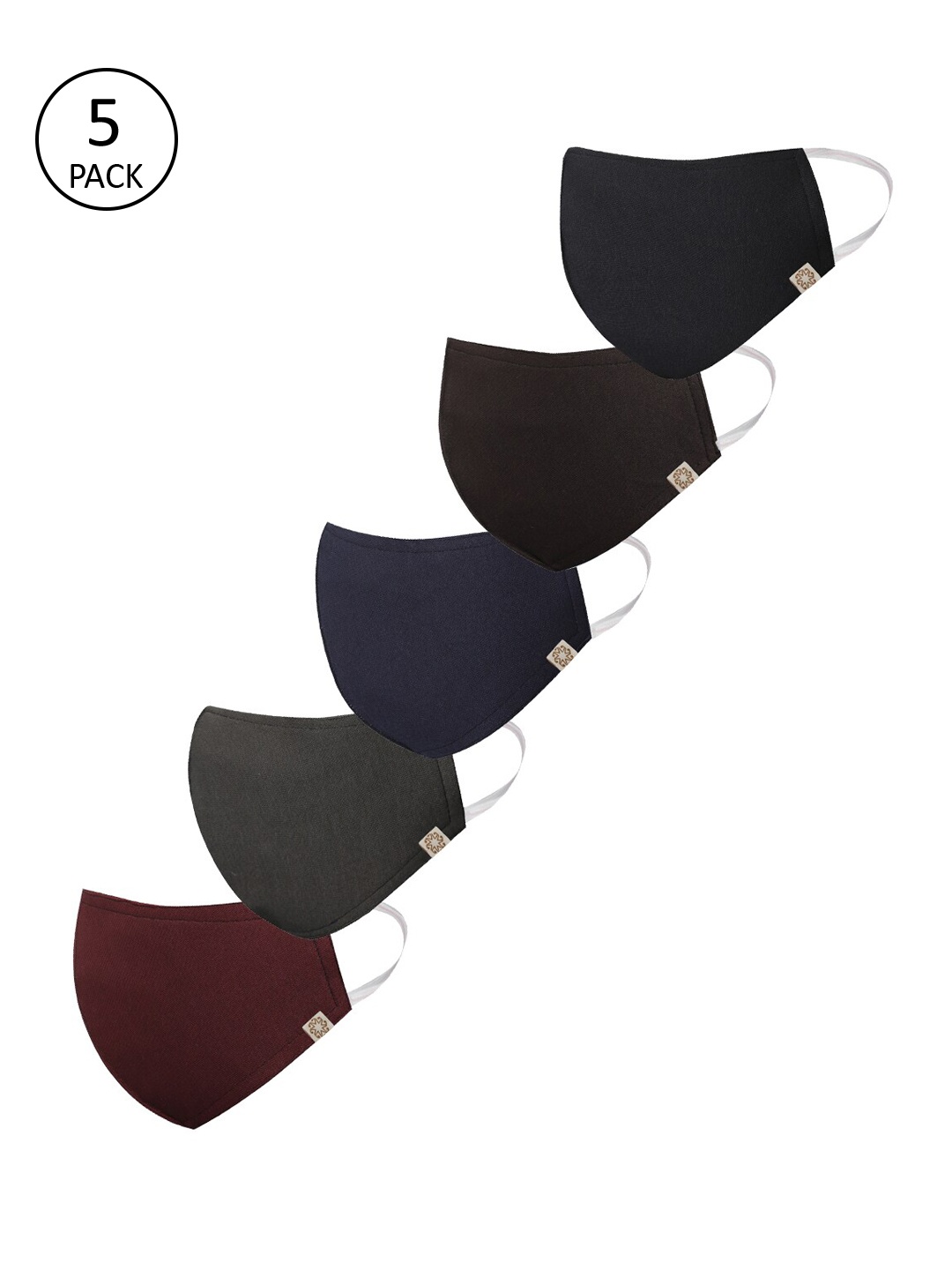 

JBN Creation Unisex Pack of 5 Reusable 3 -Ply Cloth Mask, Maroon