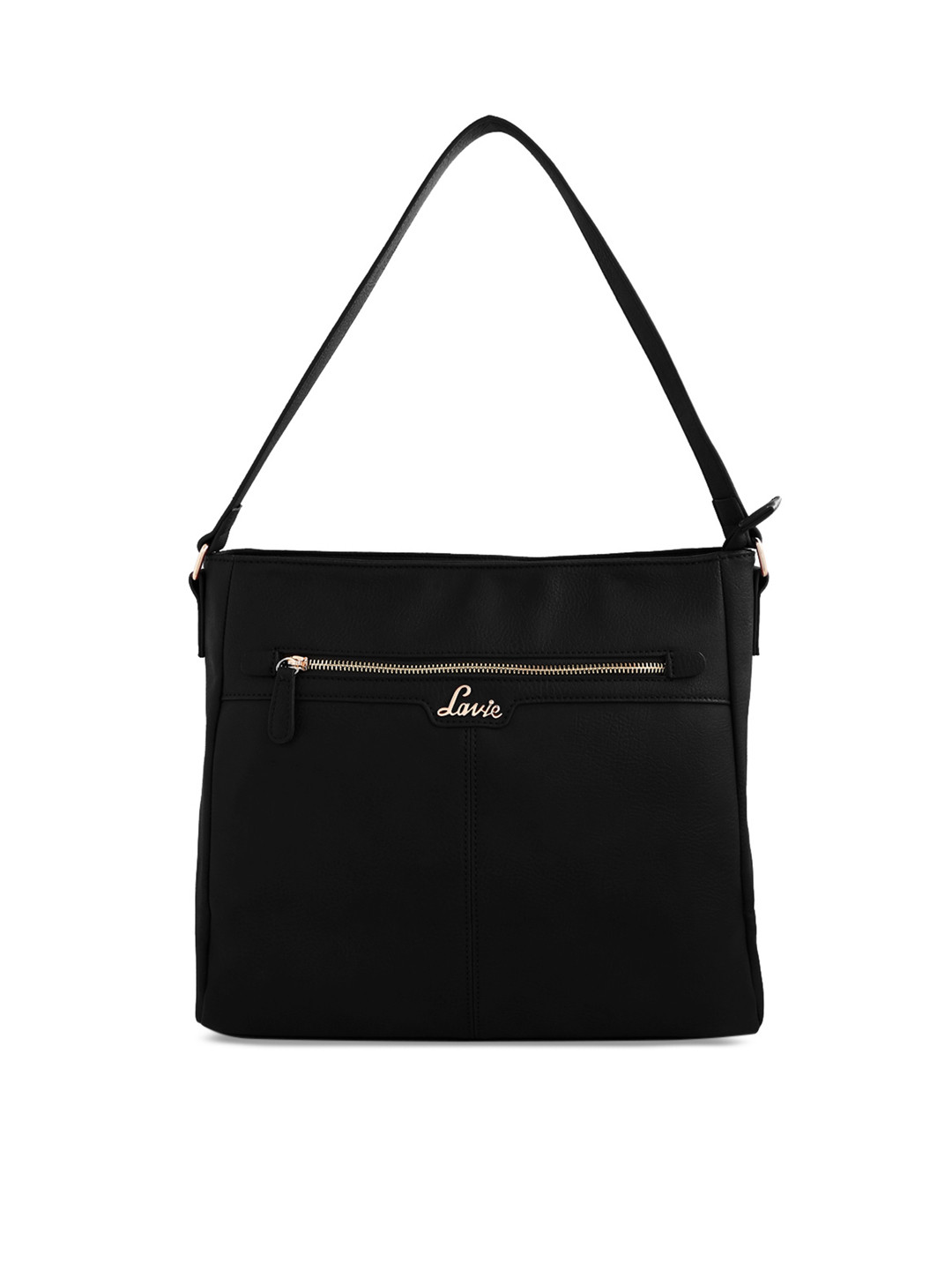 

Lavie Black Solid Hobo Bag