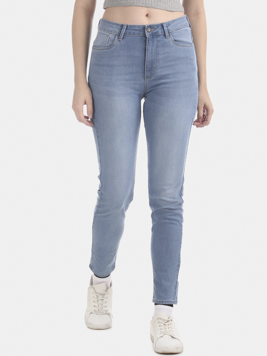 

Flying Machine Women Blue Skinny Fit Mid-Rise Clean Look Stretchable Jeans