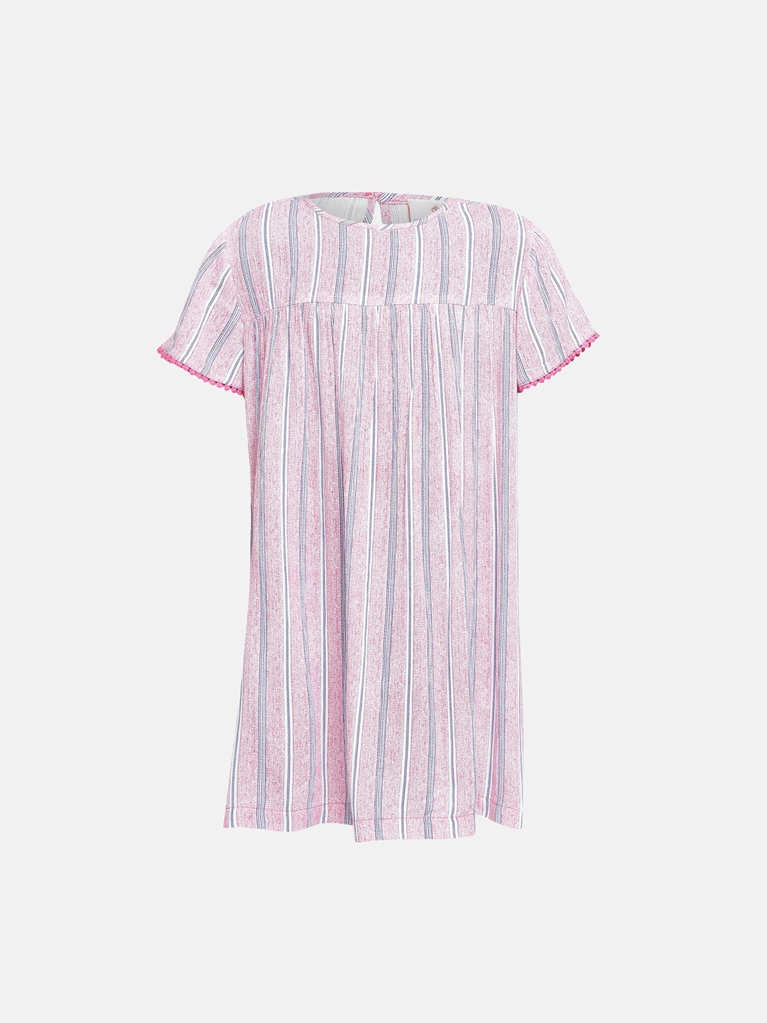 

Oxolloxo Girls Multicoloured Striped A-Line Dress, Multi