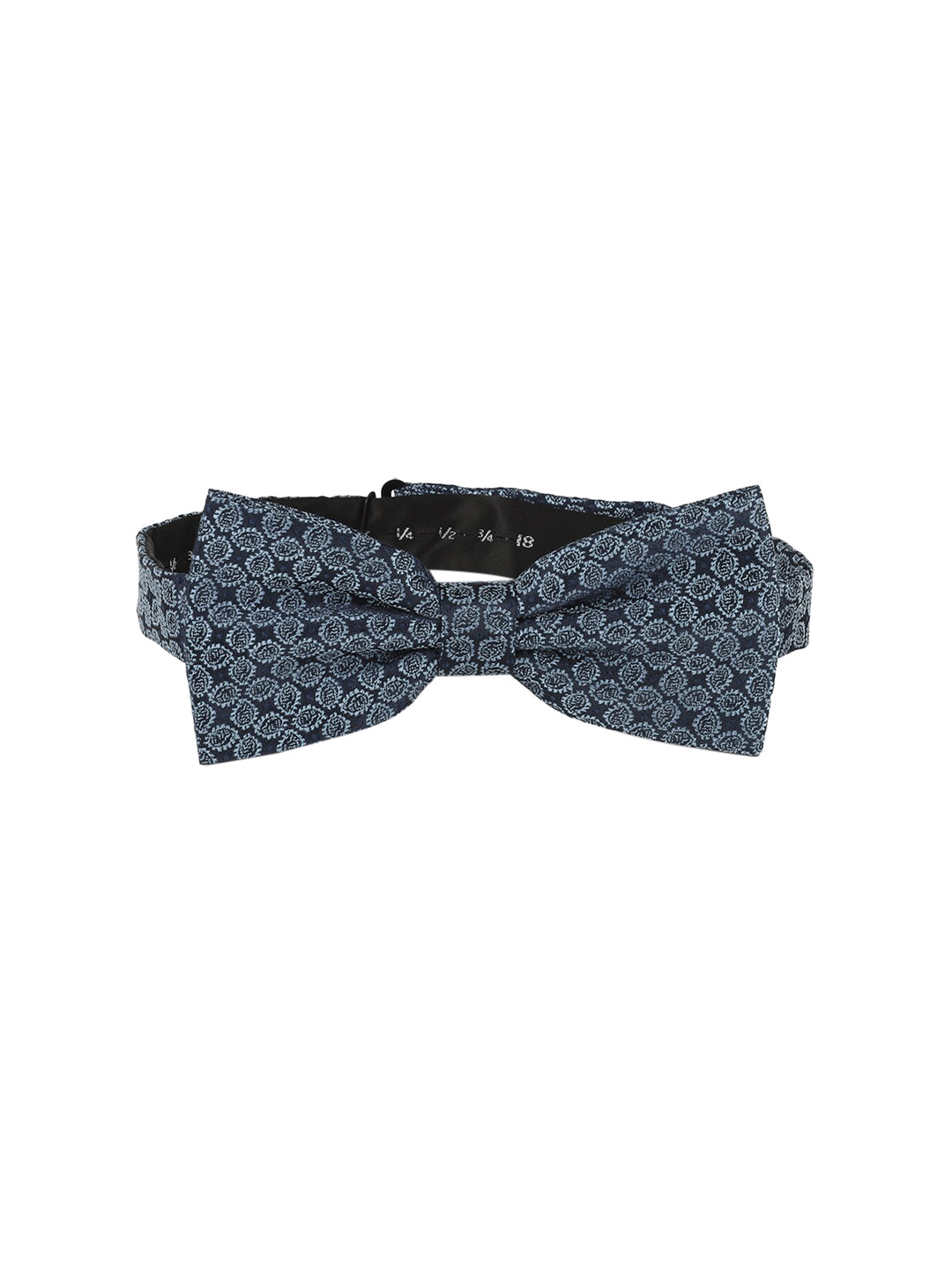 

Louis Philippe Navy Blue & Green Woven Design Bow Tie