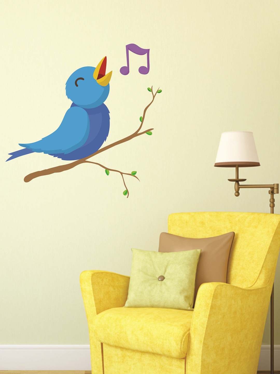 

WALLSTICK Blue & Yellow Bird Large Vinyl Sticker