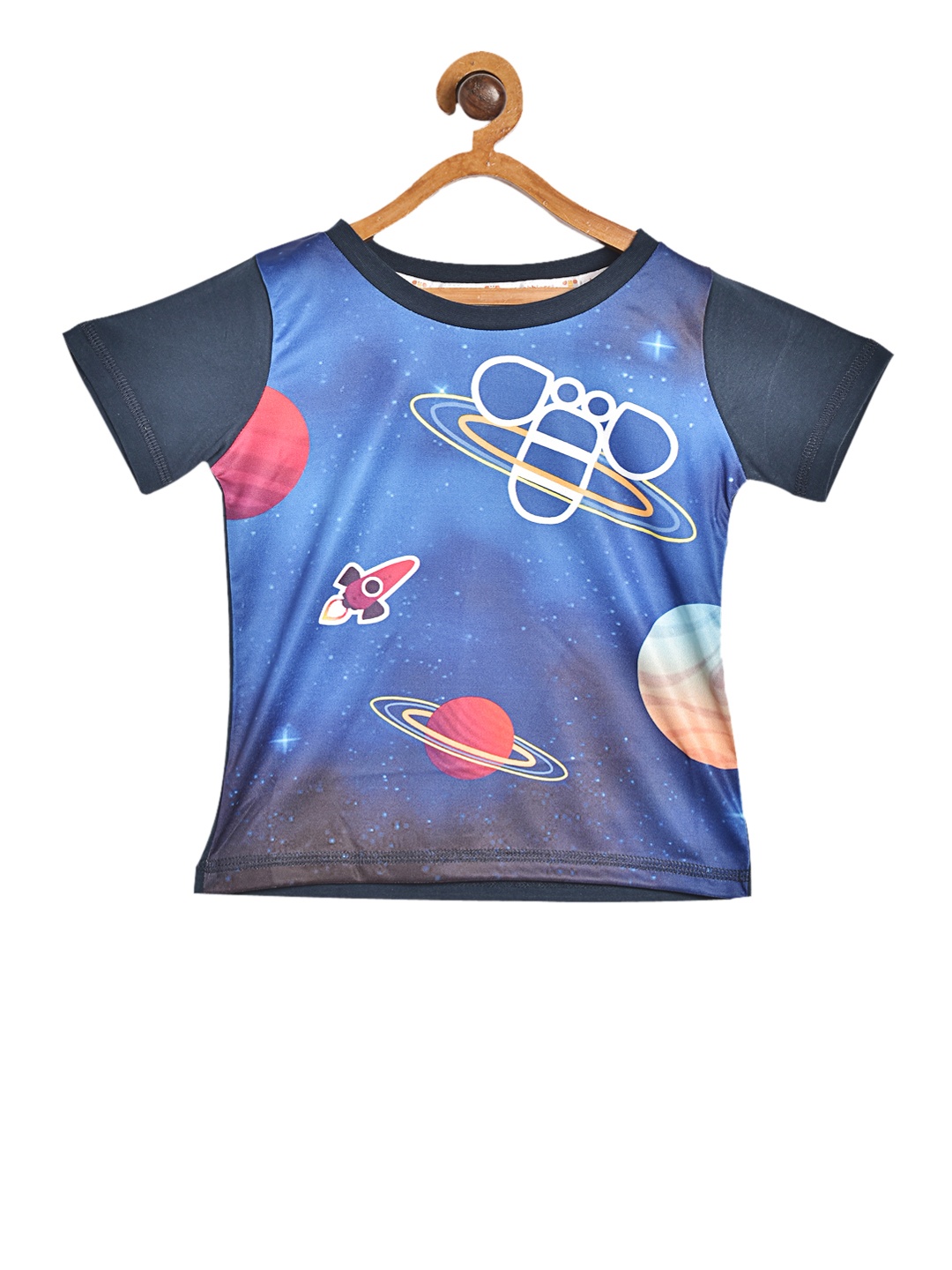 

toothless Boys Navy Blue Printed Round Neck T-shirt