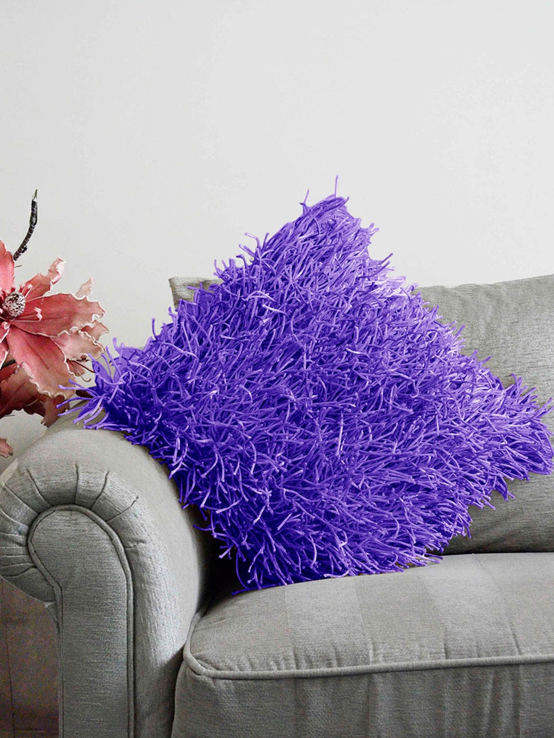 

Avira Home Purple Set of Single Solid Square Cushion Covers