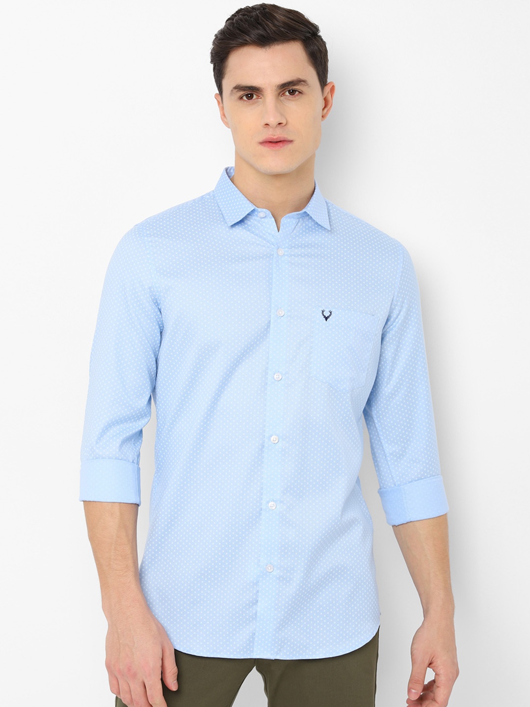 

Allen Solly Men Blue Slim Fit Self Design Casual Shirt