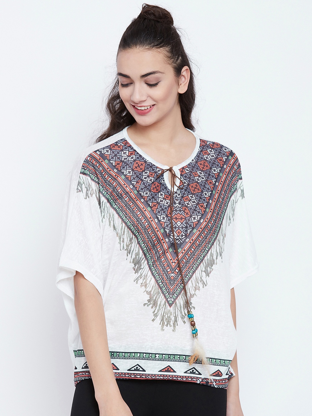 

Camey Women White Printed Top