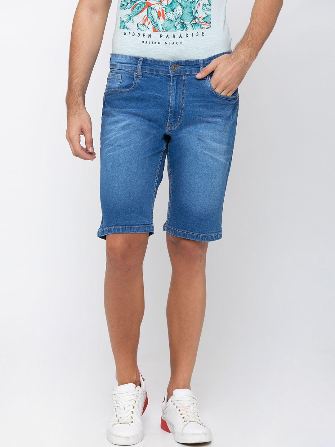 

Globus Men Blue Regular Fit Denim Shorts