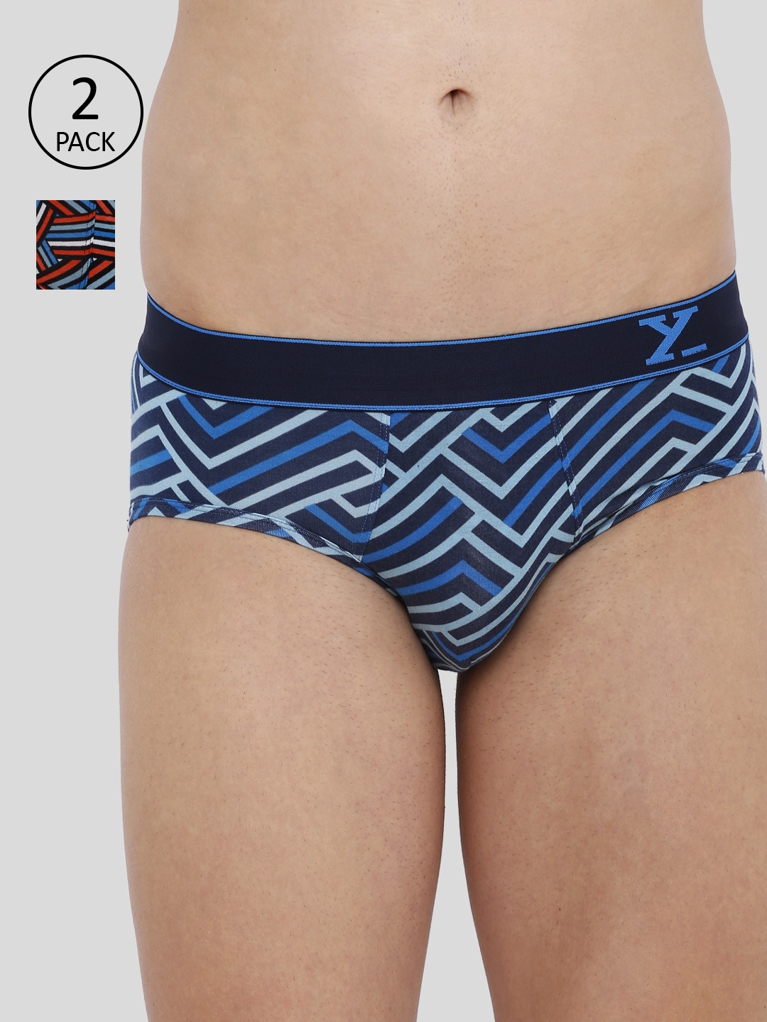 

XYXX Men IntelliSoft Antimicrobial Micro Modal Pack of 2 Linea Briefs XYBRF2PCKN302, Blue