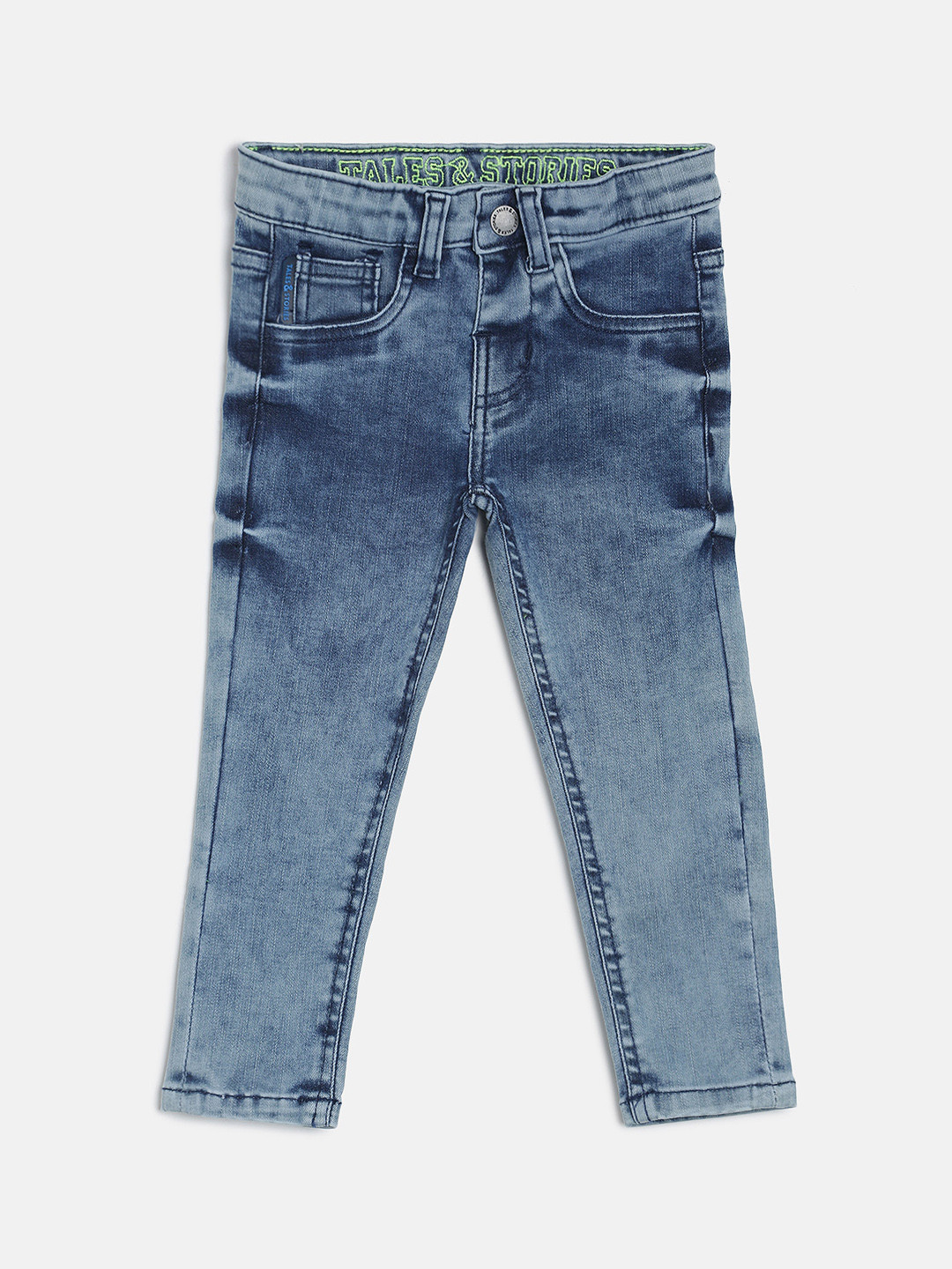 

TALES & STORIES Boys Blue Slim Fit Mid-Rise Clean Look Jeans