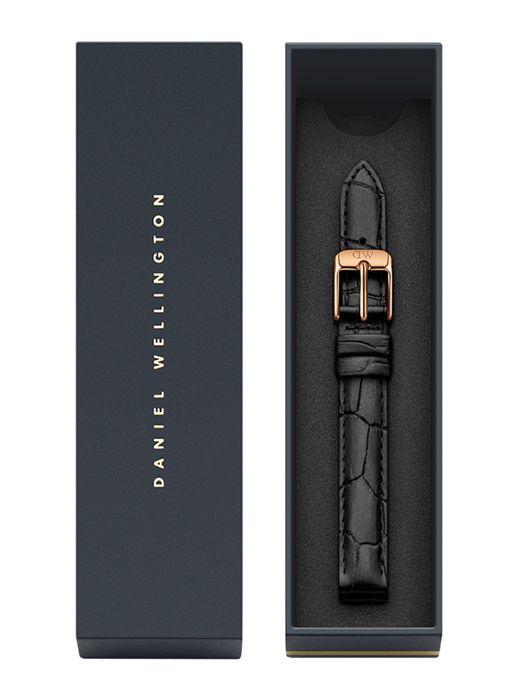 

Daniel Wellington Women Black Textured Leather Petite Reading Watch Strap