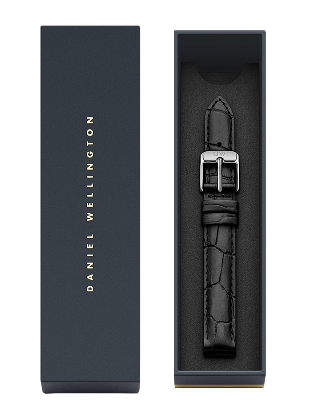 

Daniel Wellington Women Black Textured Leather Petite Reading Watch Strap
