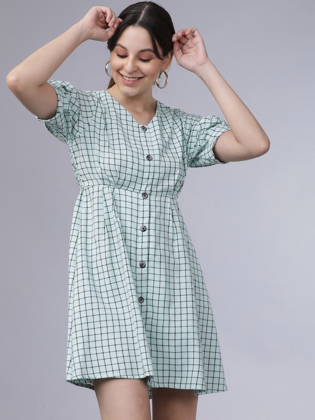 

Tokyo Talkies Women Green Solid A-Line Dress
