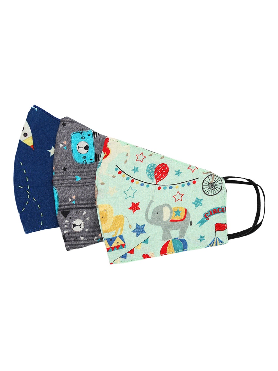 

Tossido Kids 3 Pcs Reusable 3-Ply Outdoor Mask, Multi