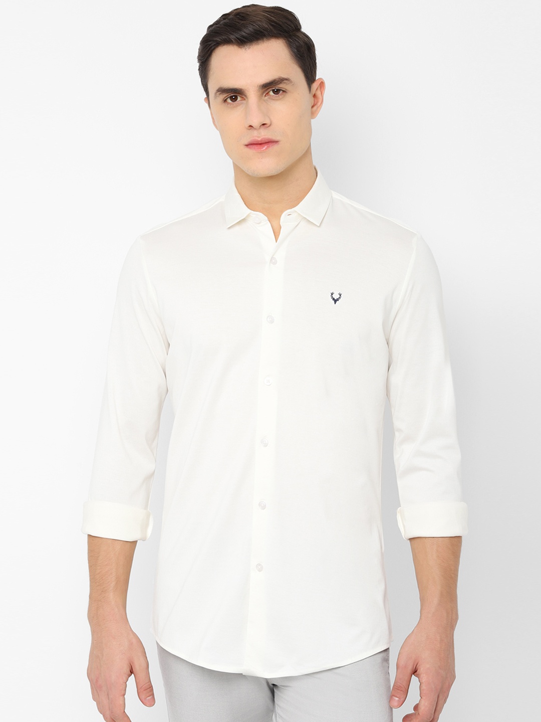 

Allen Solly Men White Slim Fit Solid Casual Shirt