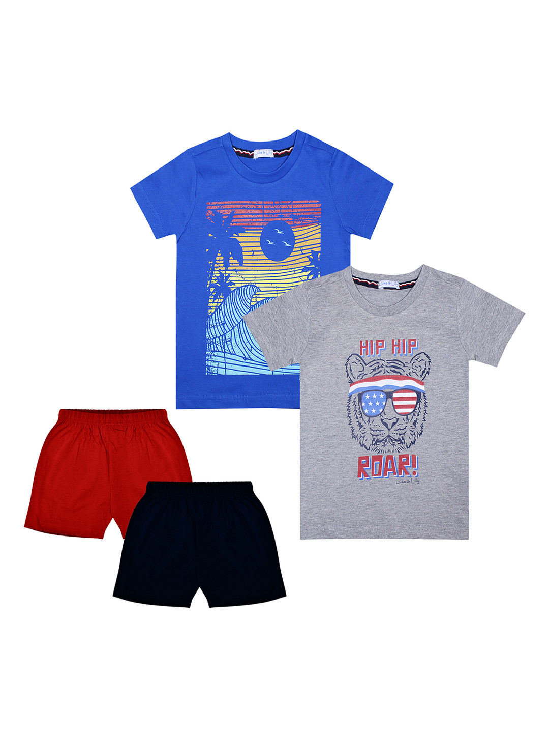 

Luke & Lilly Boys Pack Of 2 Printed T-shirt with Shorts, Blue