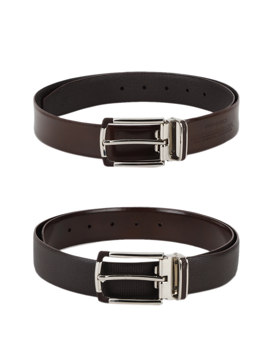 

Louis Philippe Men Brown & Coffee Brown Solid Reversible Leather Belt
