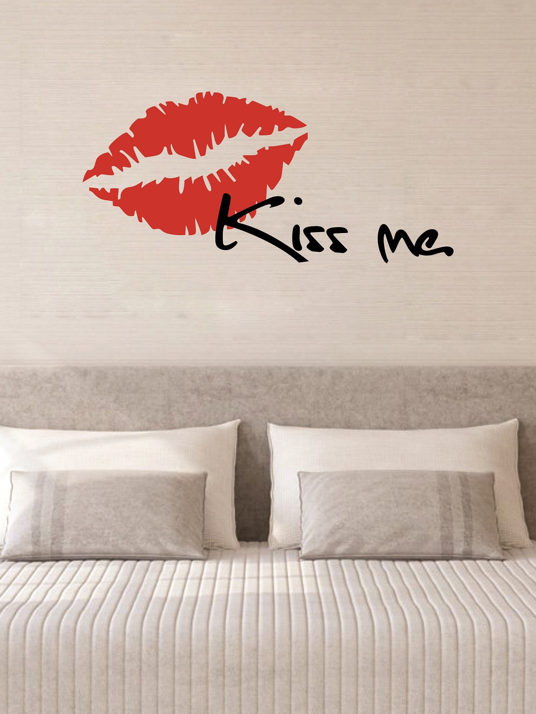 WALLSTICK Red & Black Kiss Me Large Vinyl Sticker