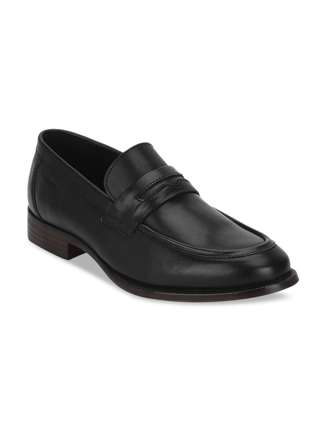 

Red Tape Men Black Solid Leather Formal Loafers
