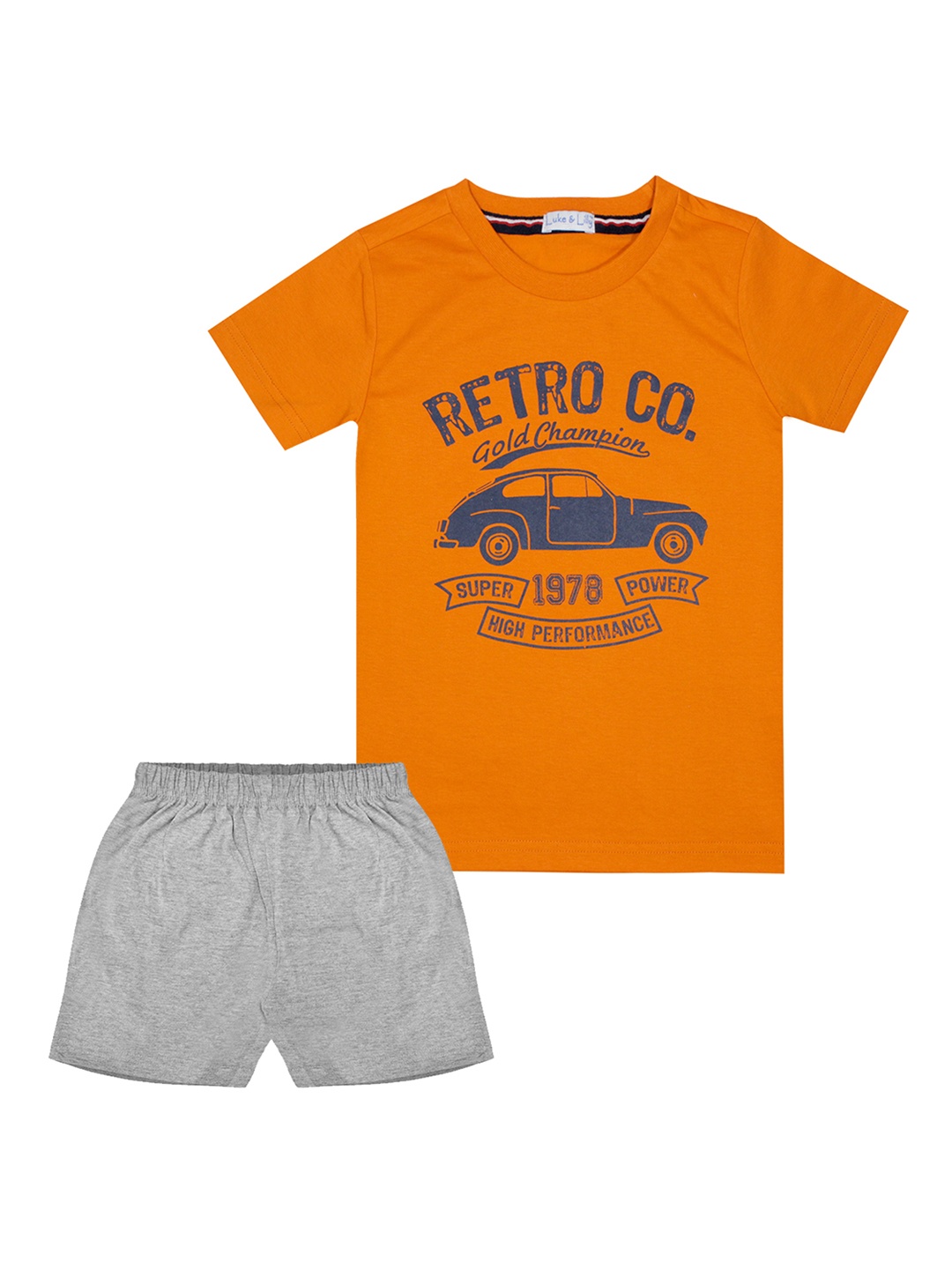 

Luke & Lilly Boys Multicoloured Printed T-shirt with Shorts, Multi