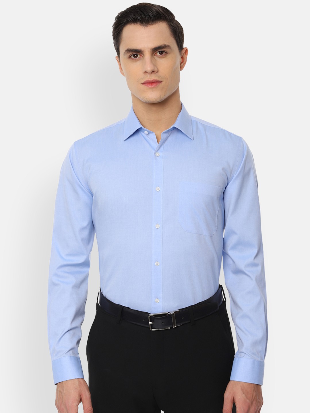

Van Heusen Men Blue Regular Fit Solid Formal Shirt
