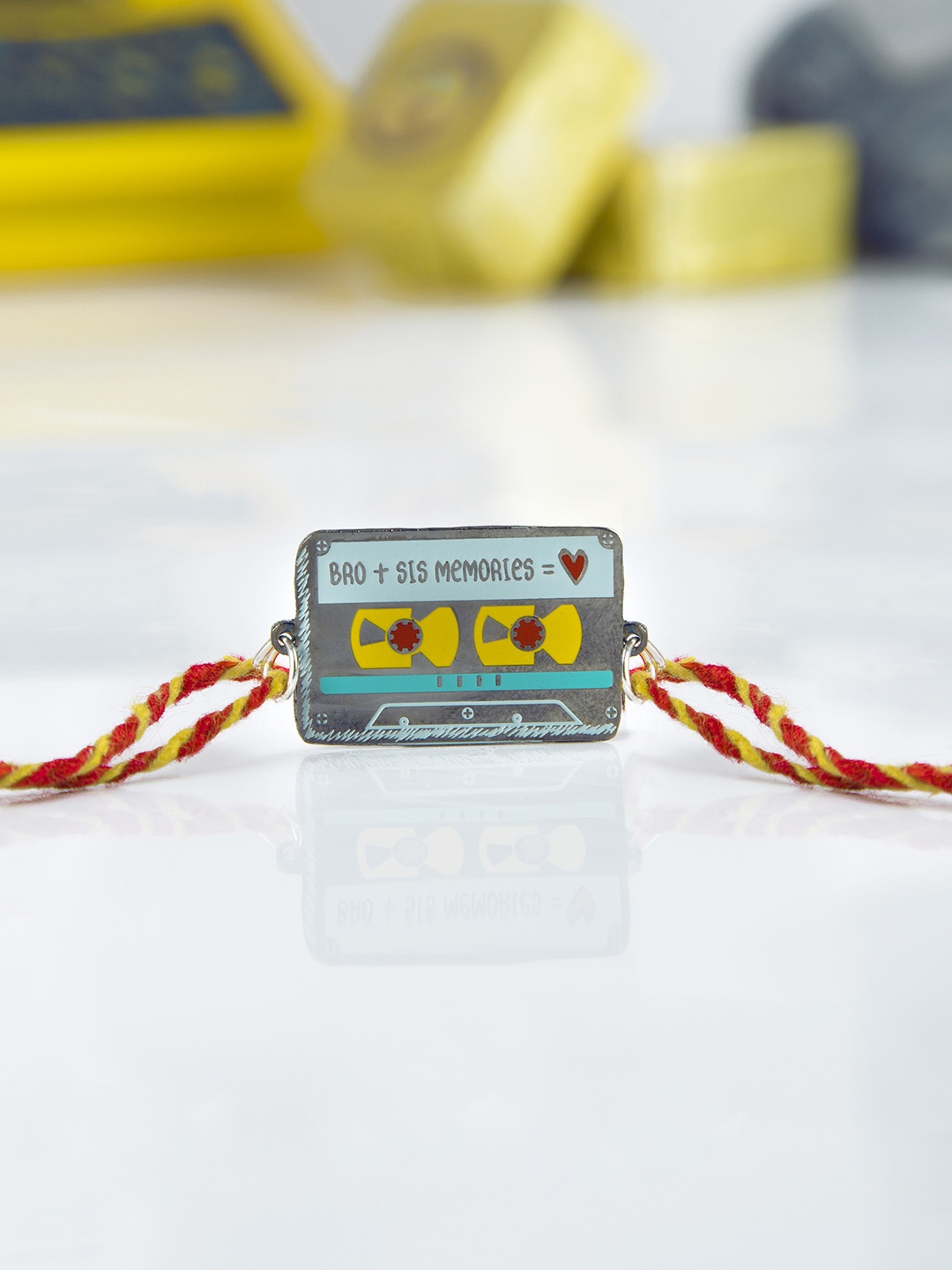 

Bigsmall Grey Brass-Plated Mixtape Memories Rakhi