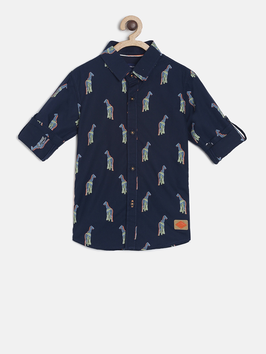 

TALES & STORIES Boys Navy Blue Regular Fit Printed Casual Shirt