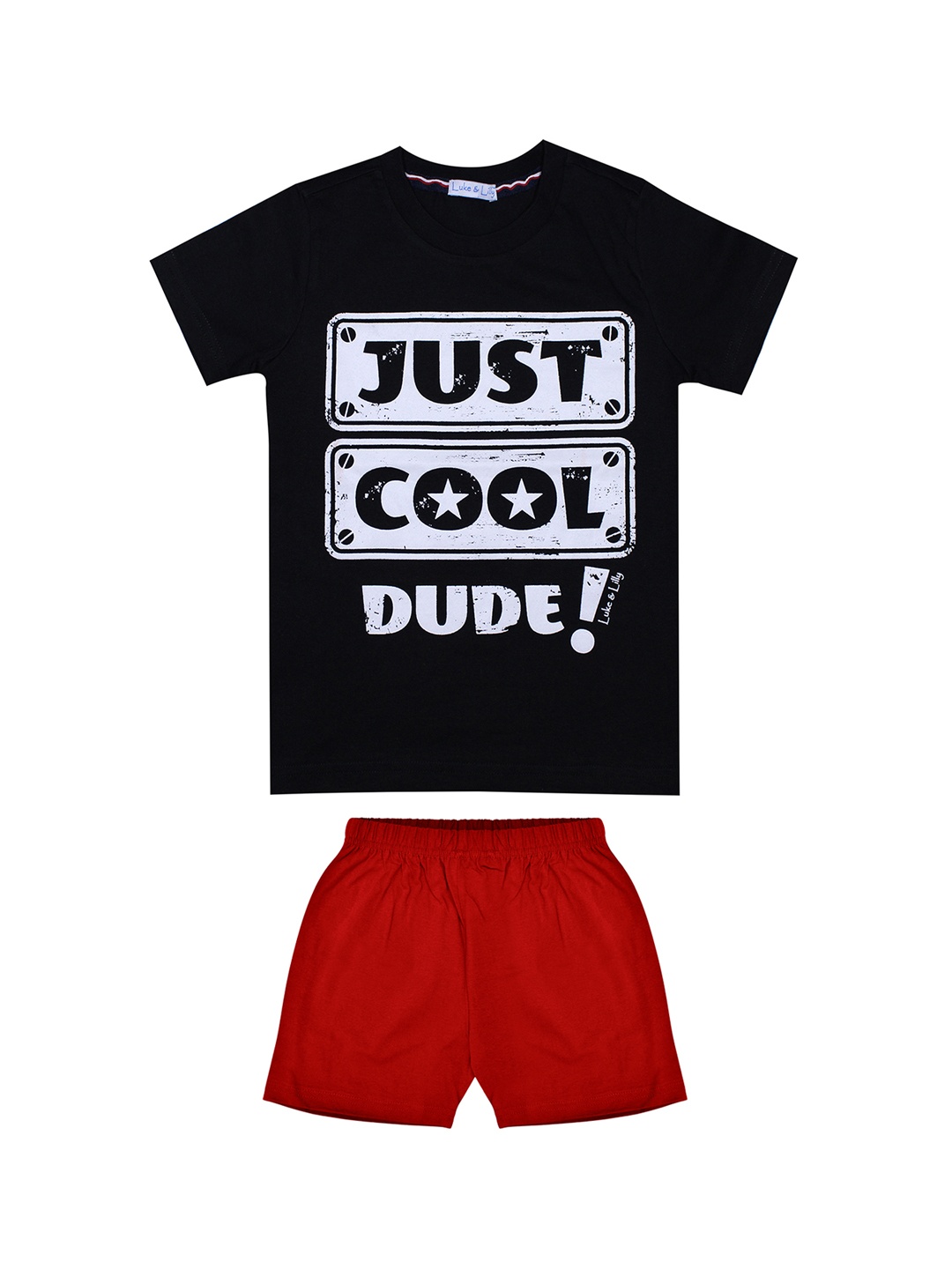 

Luke & Lilly Boys Black & Red Printed Clothing Set