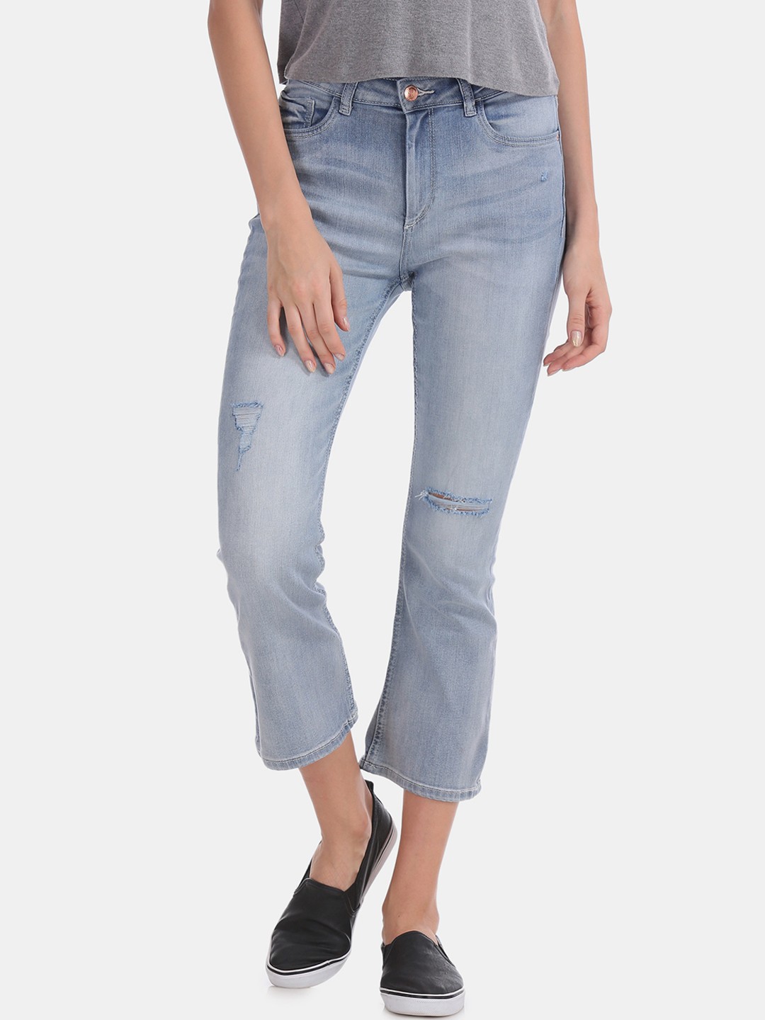 

Flying Machine Women Blue Slim Fit Mid-Rise Mildly Distressed Stretchable Jeans